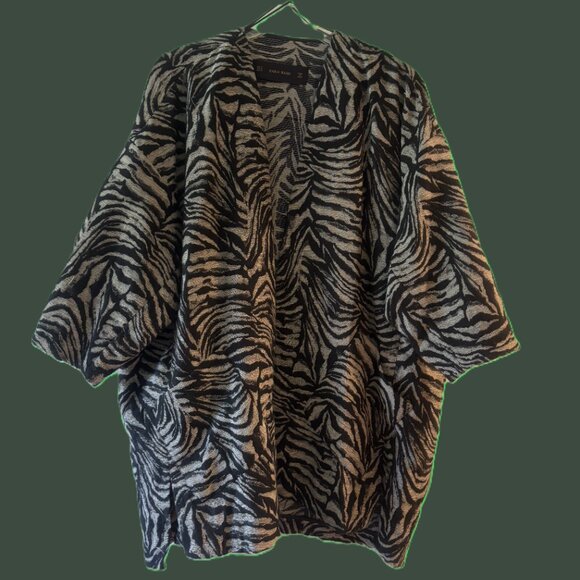 ZARA Basic Zebra Grey and Black Cardigan - Picture 7 of 11